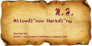 Milovánov Harkány névjegykártya